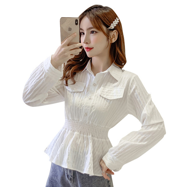 Modern női ing gombokkal és hosszú ujjú