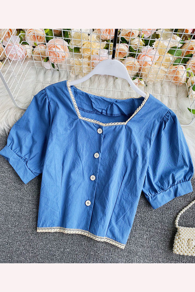 Női alkalmi rövid ing gombokkal