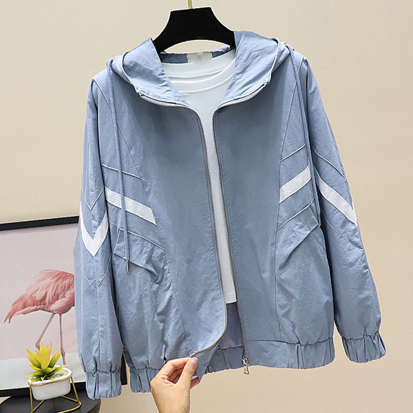 Női alkalmi őszi kabát cipzárral és kapucnival