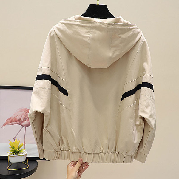 Női alkalmi őszi kabát cipzárral és kapucnival