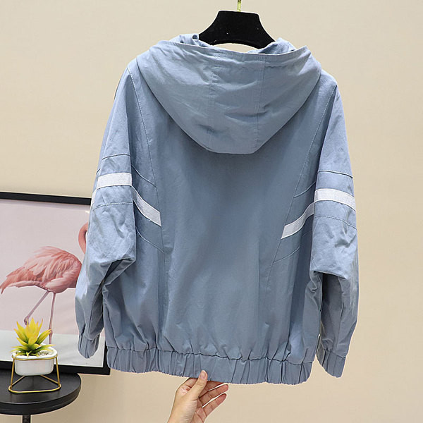 Női alkalmi őszi kabát cipzárral és kapucnival