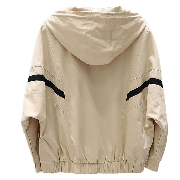 Női alkalmi őszi kabát cipzárral és kapucnival