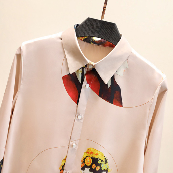 Moodne värvitrükiga naiste särk