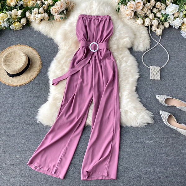 Női overall övvel és ujjatlan