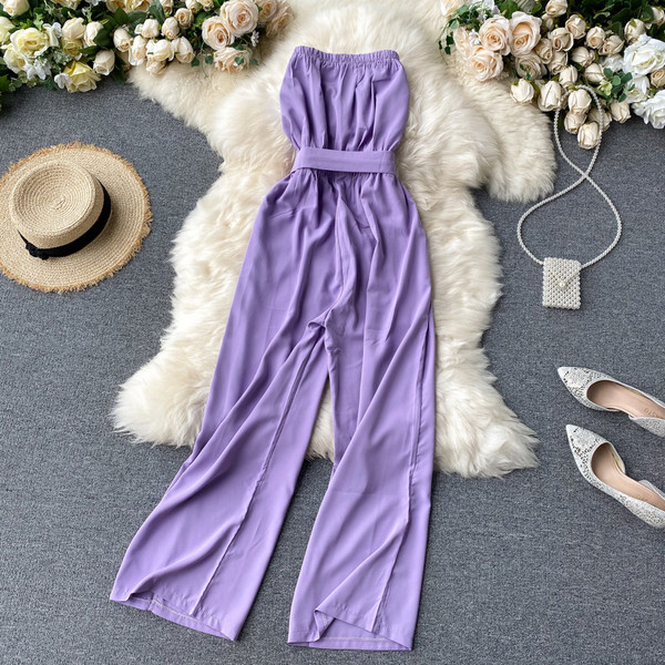 Női overall övvel és ujjatlan