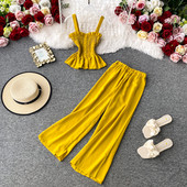 Mūsdienīgs sieviešu garo bikšu un bikšu komplekts