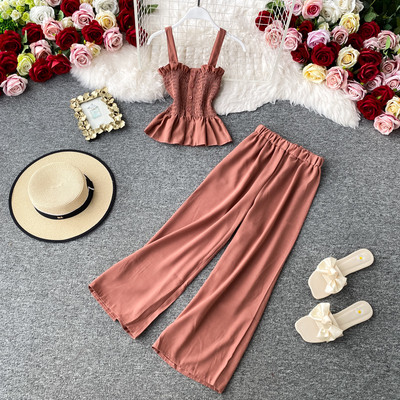 Mūsdienīgs sieviešu garo bikšu un bikšu komplekts