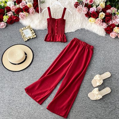 Mūsdienīgs sieviešu garo bikšu un bikšu komplekts