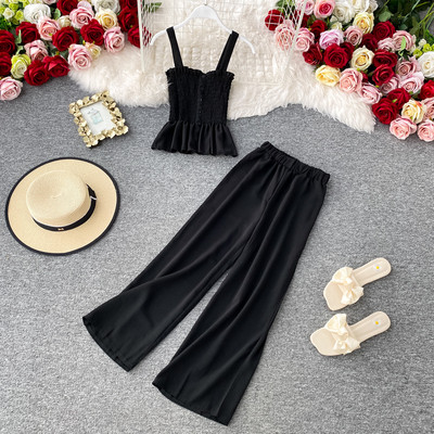 Mūsdienīgs sieviešu garo bikšu un bikšu komplekts