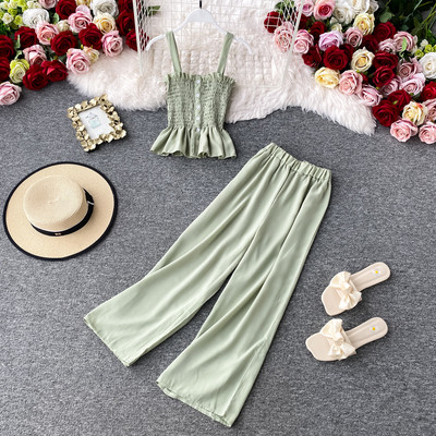 Mūsdienīgs sieviešu garo bikšu un bikšu komplekts