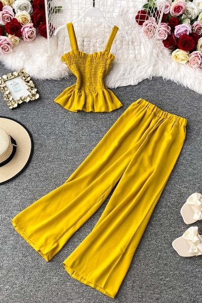 Mūsdienīgs sieviešu garo bikšu un bikšu komplekts