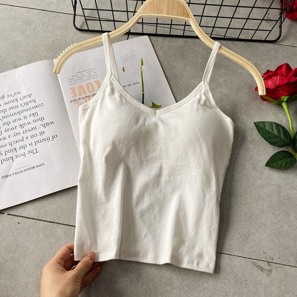 Naiste vabaaja topp spitsikaelusega ja õhukeste rihmadega