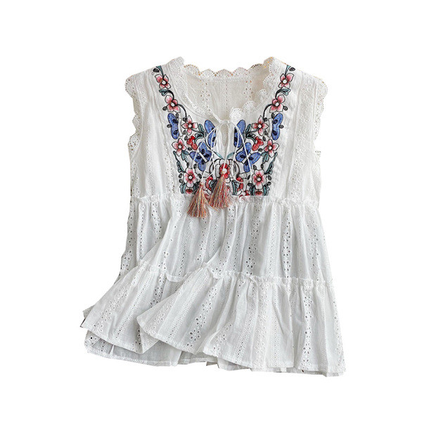 Modern női akvárium széles modell hímzéssel és nyakkendővel