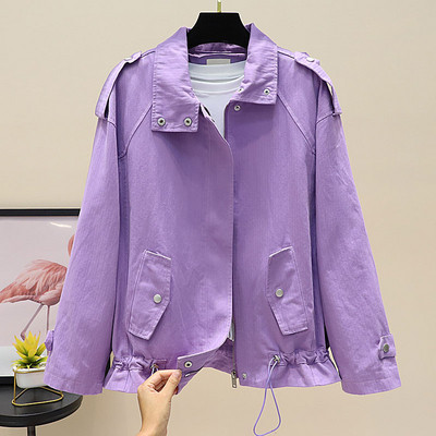 Naiste vabaaja jakk taskute ja lipsudega mitmes värvitoonis