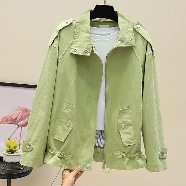 Naiste vabaaja jakk taskute ja lipsudega mitmes värvitoonis