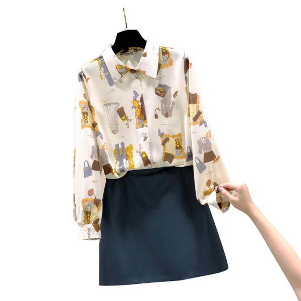 Új modell női modern ing színes mintával