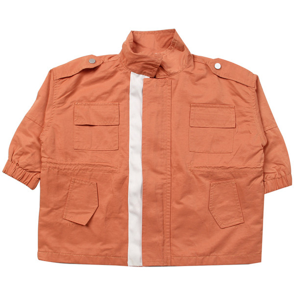 Μοντέρνο παιδικό μπουφάν με τσέπες για κορίτσια