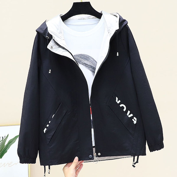 Geaca de dama cu inscriptie si gluga in mai multe culori