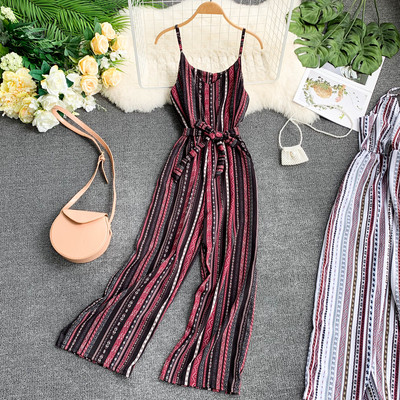 Hosszú női overall vékony pánttal és övvel