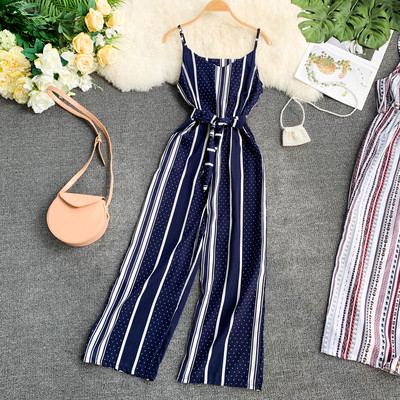 Hosszú női overall vékony pánttal és övvel