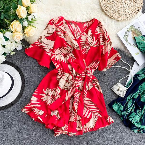 Salopetă de damă cu decolteu și cravate spitz