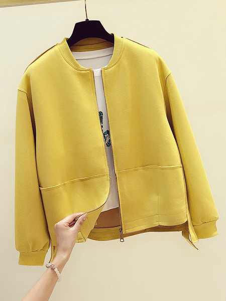 Őszi női kabát cipzárral, négy színben