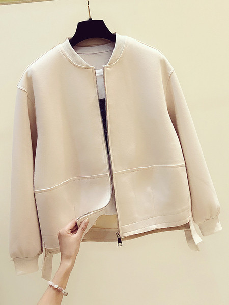 Őszi női kabát cipzárral, négy színben