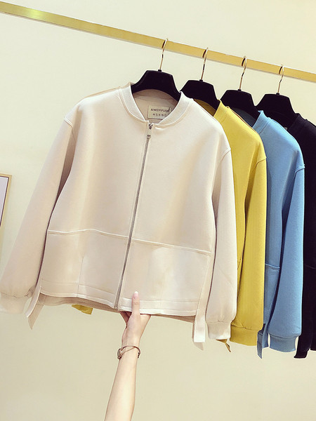 Őszi női kabát cipzárral, négy színben