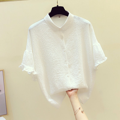 Alkalmi női ing rövid ujjal és gombokkal, három színben