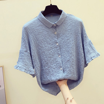 Alkalmi női ing rövid ujjal és gombokkal, három színben