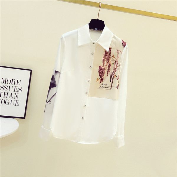 Camasa de dama model nou cu maneci lungi si imprimeu color