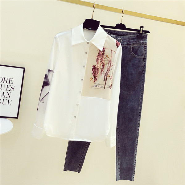 Camasa de dama model nou cu maneci lungi si imprimeu color