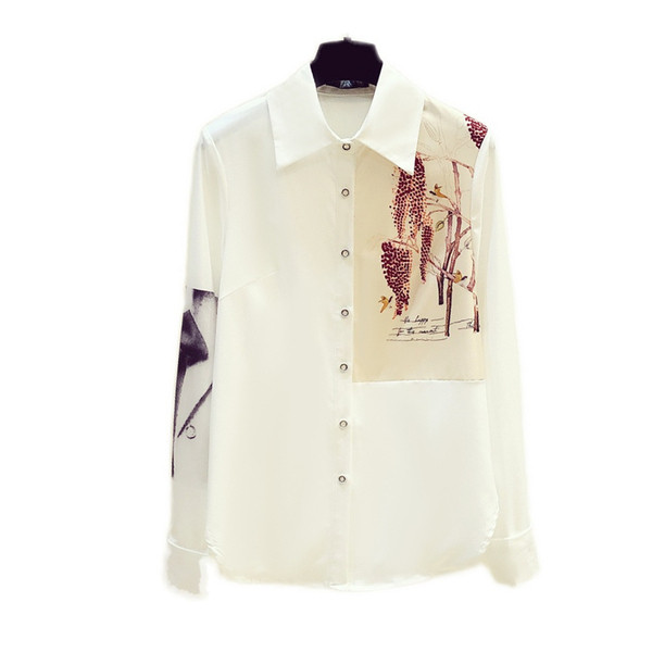 Camasa de dama model nou cu maneci lungi si imprimeu color