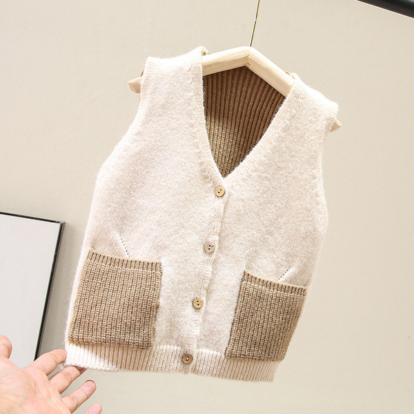 Modern gyerekmellény fiúknak zsebekkel