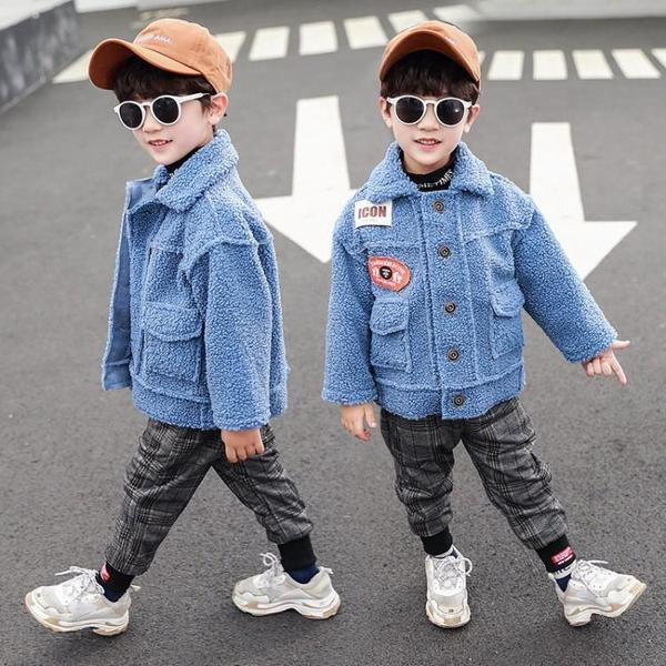 Bērnu plīša jaka ar aplikācijām un kabatām