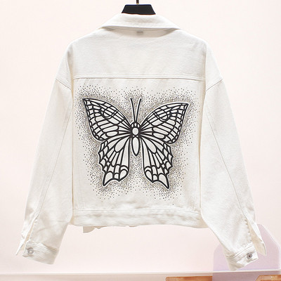 Női alkalmi kabát zsebekkel és rátéttel