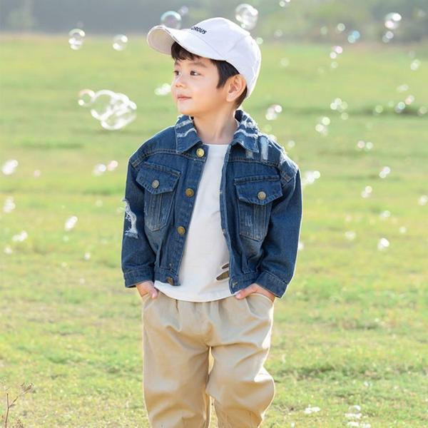 Moderna bērnu džinsa jaka ar pogām