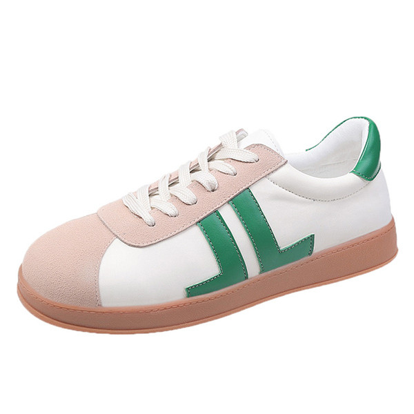 Γυναικεία χρωματιστά αθλητικά παπούτσια με κορδόνια και επίπεδη σόλα