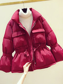 Női alkalmi kabát cipzárral és elasztikus derékkal