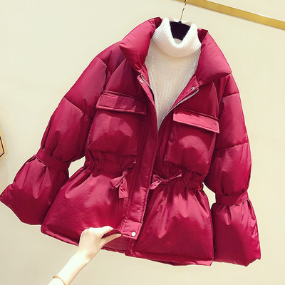 Női alkalmi kabát cipzárral és elasztikus derékkal