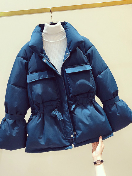 Női alkalmi kabát cipzárral és elasztikus derékkal