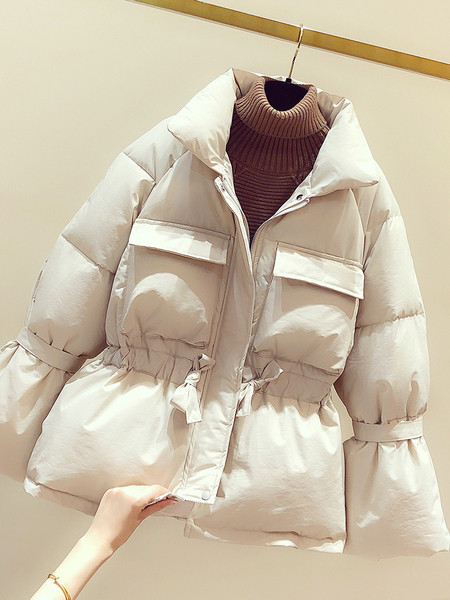 Női alkalmi kabát cipzárral és elasztikus derékkal