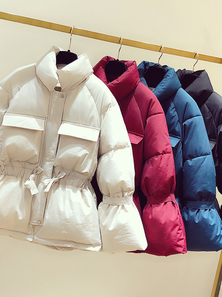 Női alkalmi kabát cipzárral és elasztikus derékkal