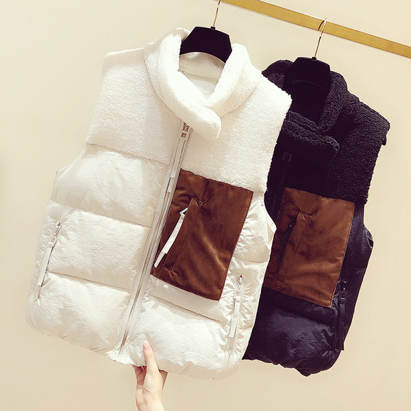 Női mindennapi téli mellény cipzárral