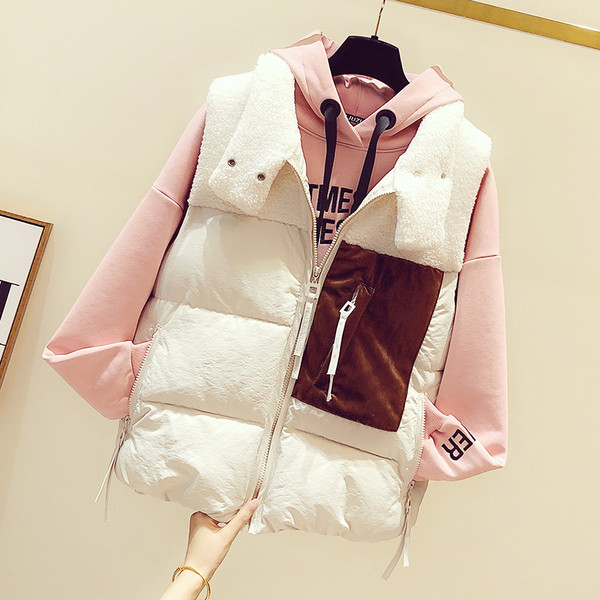 Női mindennapi téli mellény cipzárral