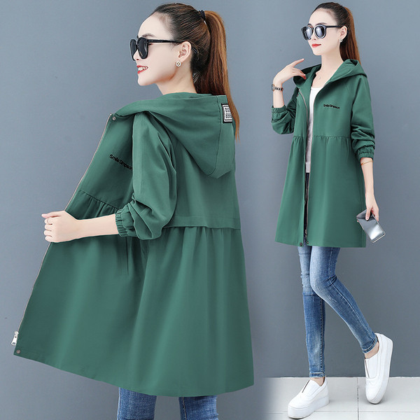 Női alkalmi kabát kapucnival és 5XL méretig