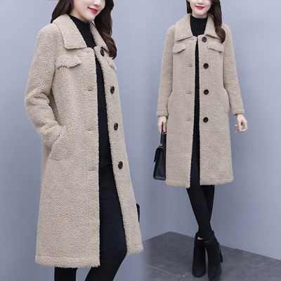 Uus mudel pikk naiste nööpide ja taskutega mantel