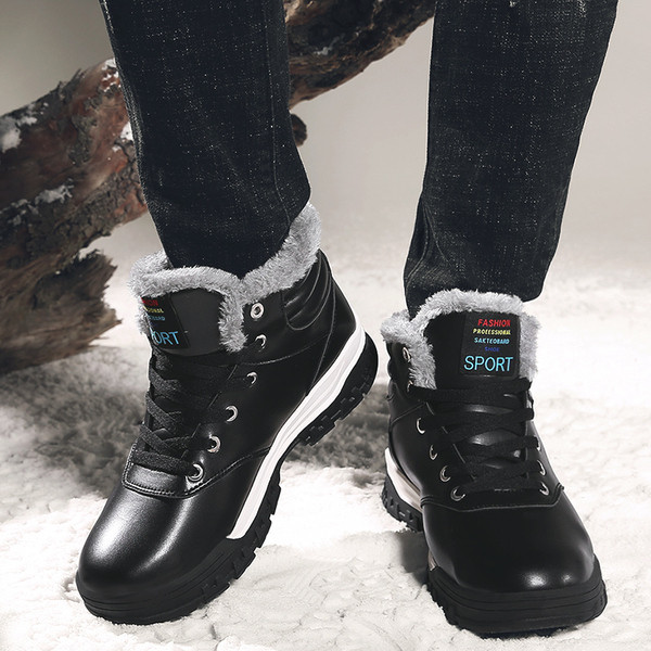 Férfi téli csizma meleg bársony béléssel, három modellben: fekete, sötétkék és barna