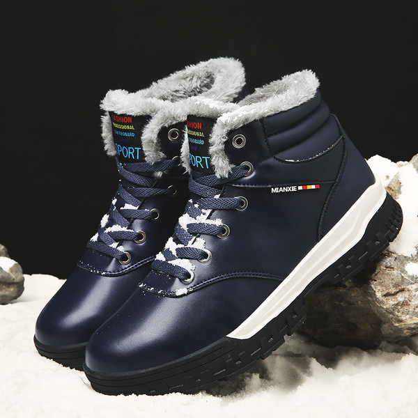 Férfi téli csizma meleg bársony béléssel, három modellben: fekete, sötétkék és barna