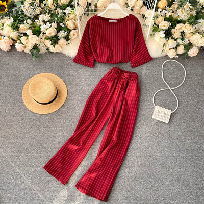 Γυναικείο casual σετ από δύο μέρη με ελαστική μέση σε διάφορα χρώματα